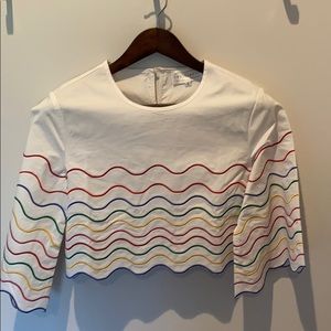 New with tags rainbow detail crop top